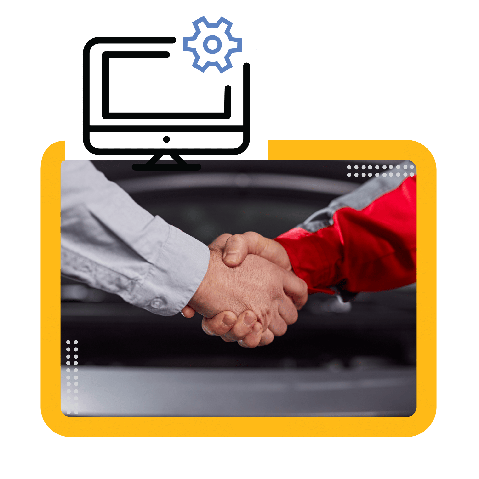 Tech and Customer shakehands